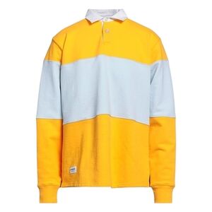 Noon Goons Yellow and White Men's Rugby Polo Shirt Long Sleeve XXL